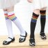 Girls   Socks Rainbow Over the knee Cotton Mid calf Length Socks for 2 6 Years Old  Kids black L