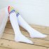 Girls   Socks Rainbow Over the knee Cotton Mid calf Length Socks for 2 6 Years Old  Kids black L