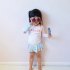 Girls Split Swimsuit Skirt Set With Swimming Cap Sunscreen Long Sleeves Quick drying Swimwear For Swimming white 5 6years XL