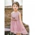 Girls Summer Bud Silk Gauze Sleeveless Princess  Petal Dress Pink 120