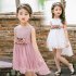 Girls Summer Bud Silk Gauze Sleeveless Princess  Petal Dress Pink 120