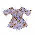 Girls Summer Cute Jumpsuit Baby Print Bows Climbing Romper  Sunflower stripes 100