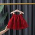 Girls Summer Sleeveless Dress Fashion Bowknot Princess Cute Sling Mesh Dress For 1 3 Years Old Children red CM  80
