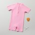 Girls Toddler One piece Swimsuit Sweet Cute Baby Print Bathing Suit Mock Neck Short Sleeve Surfing Suit pink 3 4Y M