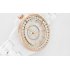 Girls White Analog Bling Diamond Watch with Gold Rim and Stainless Steel back cover