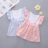 Girls dress cotton floral short sleeve princess dress for 0 3 years old kids Pink XL