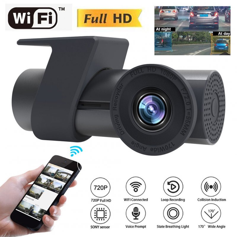 Car Driving Recorder 1080p Hd Wifi Dvr Camera Dual Recording Night Vision Reversing Dash Cam 