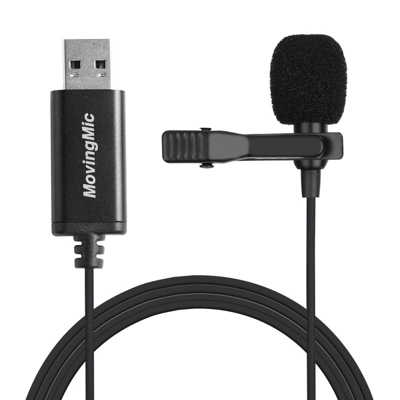 Mini Microphone for PC Computer USB Straight Plug with 1.5m Cable Portable Clip-on Omni-Directional Stereo Mic  black