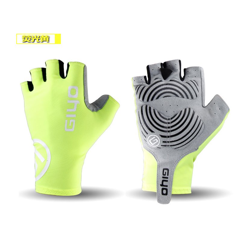 Giyo Cycle Half -finger Gloves Bicycle Race Gloves Of Bicycle Mtb Road Glove Fluorescent yellow_XL