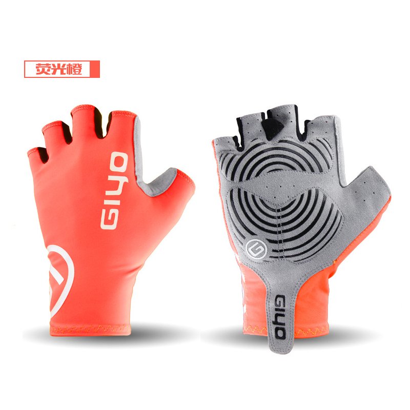Giyo Cycle Half -finger Gloves Bicycle Race Gloves Of Bicycle Mtb Road Glove Fluorescent orange_M