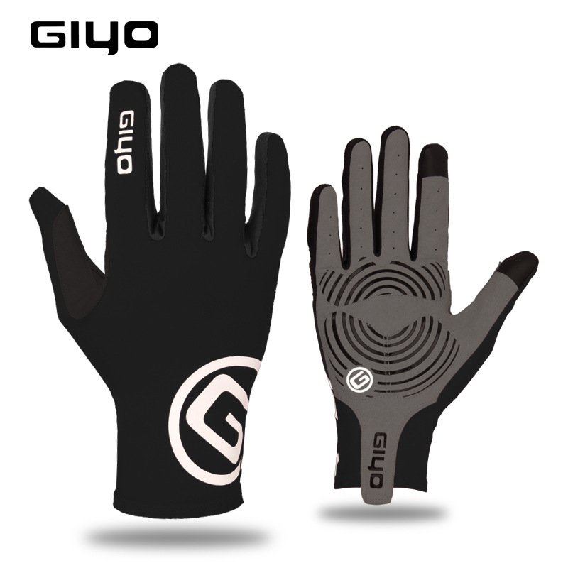 Giyo Cycling Full Finger Gloves Touch Screen Anti-slip Bicycle Bicicleta Road Bike Long Glove black_XL