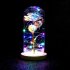 Glass Dome Rose with Wooden Base Valentine s Day Gifts Christmas LED Rose Lamps Home Decoration As shown