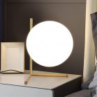Glass Sphere Desk Lamp With 5W Warm Light Bulb, On/off Switch E27 Light Source Bedside Table Lights