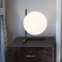 Glass Sphere Desk Lamp With 5W Warm Light Bulb  On off Switch E27 Light Source Bedside Table Lights For Bedroom Living Room Hotel Study Room Reading Light Black