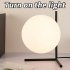 Glass Sphere Desk Lamp With 5W Warm Light Bulb  On off Switch E27 Light Source Bedside Table Lights For Bedroom Living Room Hotel Study Room Reading Light Black