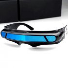 Glasses Personality Cool Mirror Eye Sunglasses Cool Pull Wind Polarized Glasses Color Film Sunglasses (bag) blue sliver