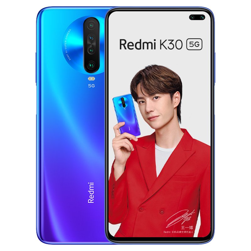 Global ROM Xiaomi Redmi K30 5G Smartphone Snapdragon 765G Octa Core 64MP Quad Camera 120HZ Fluid Display 4500mAh NFC blue_8+256G