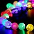 Globe Outdoor Solar String Lights  21FT 30 LED Fairy Bubble Crystal Ball Lights  Christmas Solar Rope Light for Holiday Party Decoration 
