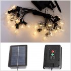 Globe String Lights With Button Remote Control 10 Lamp Bulb 2700k Color Temperature Waterproof Led Globe String Lights Lithium battery solar
