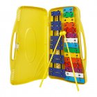 Glockenspiel Xylophone Professional 25 Note Xylophone Colorful Metal Keys Xylophone With Case For Beginners Music Teaching yellow