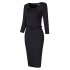 GlorySunshine Women 3 4 Sleeve Scoop Neck 1950s Vintage Office Work Bodycon Pencil Dress