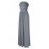 Glorystar Womens Strapless Ruched Casual Maxi Dress With Pocket