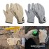 Gloves For Bbq Grill Welding Work Heat Resistant Leather Oven Safety Gloves Silver gray