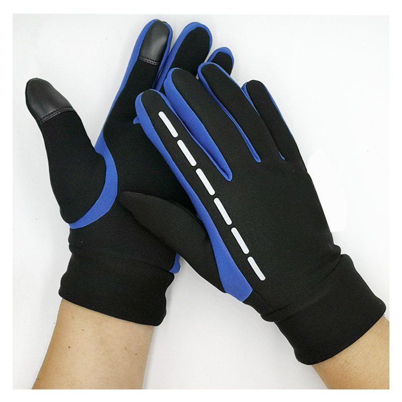 Gloves Winter Therm With Anti-Slip Elastic Cuff touch screen Soft Gloves Sport Driving Glove Cycling Warm Gloves blue_M