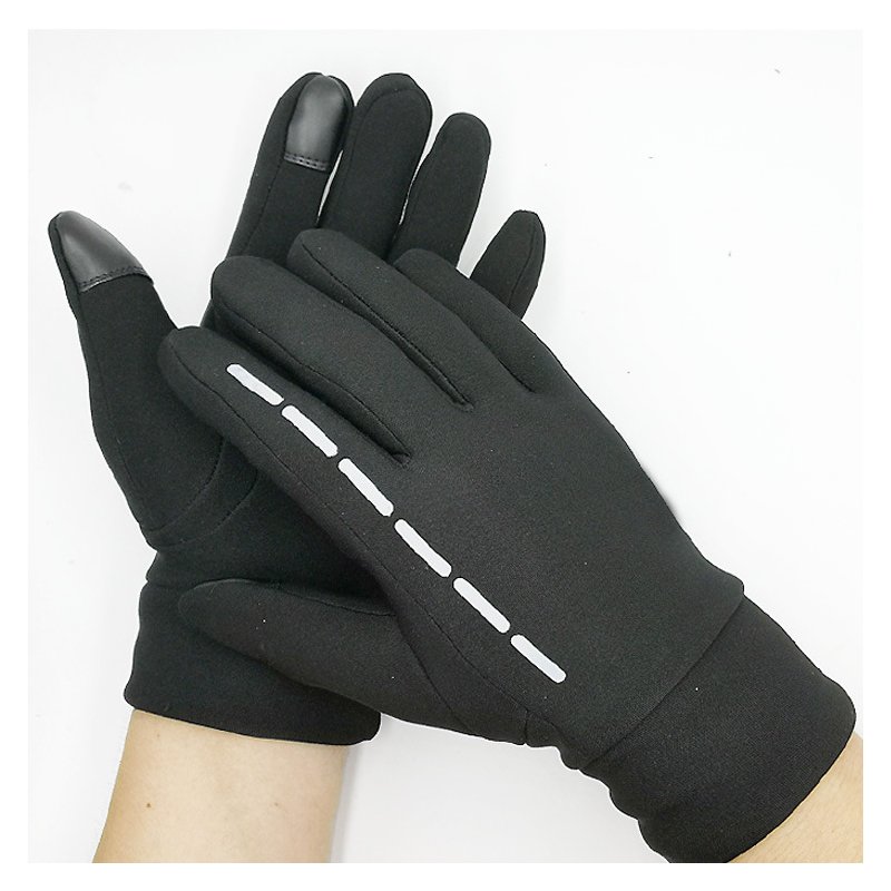 Gloves Winter Therm With Anti-Slip Elastic Cuff touch screen Soft Gloves Sport Driving Glove Cycling Warm Gloves black_L