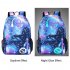 Glow In The Dark Backpack Starry Night School Bag With USB Charging Port Laptop Bag Handbag For Boys Girls    USB   Starry Sky Blue