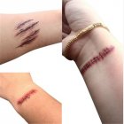 GlowSol Horror Realistic Fake Bloody Wound Stitch Scar Scab Waterproof Temporary Tattoo Sticker Body Art Stickers RC2251 10 56CM