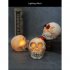 Glowing Skull Lights Skeleton Head Statue Ornament With Rose Led Decorations Lamp Halloween Horror Props black flower on mouth