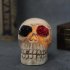 Glowing Skull Lights Skeleton Head Statue Ornament With Rose Led Decorations Lamp Halloween Horror Props eyes with two flowers