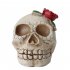 Glowing Skull Lights Skeleton Head Statue Ornament With Rose Led Decorations Lamp Halloween Horror Props eyes with two flowers