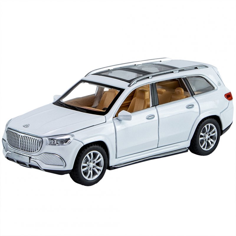 Gls600 1:32 Alloy Car  Model With Sound Light Model Decoration Ornament Miniature Metal Vehicle Collection Kids Boys Gift White