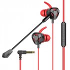 Gm2 Wire-controlled In-ear Gaming Headset With Dual Controllable Microphones Pc Gamer Earphones Compatible For Ps4 Xbox One red