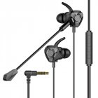Gm2 Wire-controlled In-ear Gaming Headset With Dual Controllable Microphones Pc Gamer Earphones Compatible For Ps4 Xbox One black