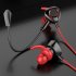 Gm2 Wired Headset Wire controlled In ear Gaming Headset Lightweight Headphone Red