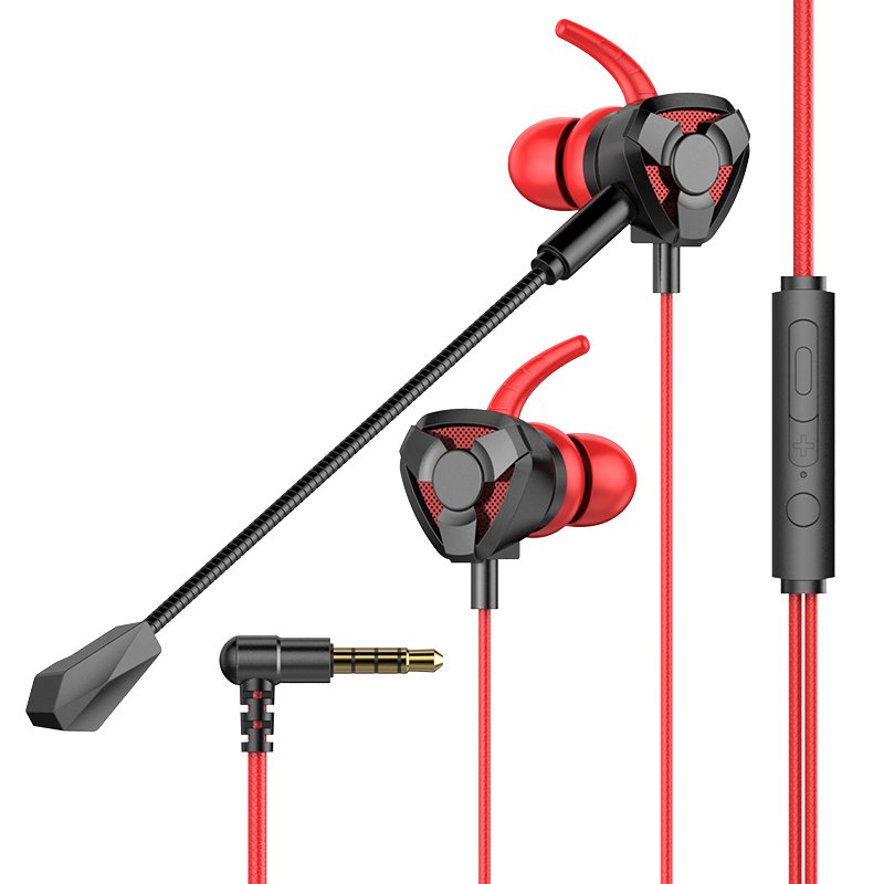 Gm2 Wired Headset Wire-controlled In-ear Gaming Headset Lightweight Headphone Red