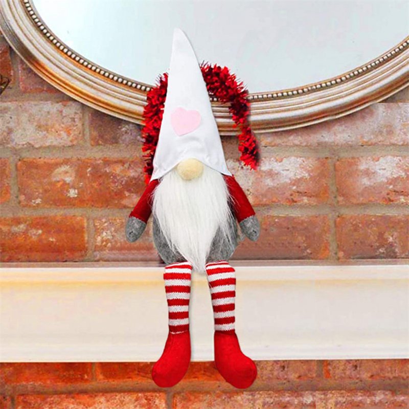 Gnome Plush Doll Decorations Long Legs Mr and Mrs Handmake Ornament for Valentine's Day Men
