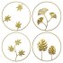 Gold Metal Ginkgo Leaf Shape Wall Decor Round Wall Ornaments for Bedroom Hanging Parts Hotel Wall Decoration Palm leaf double round