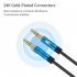 Gold Plated 3 5mm Stereo Female to 2 Male Y splitter Aux Cable with Separate Headphone Microphone Plugs blue