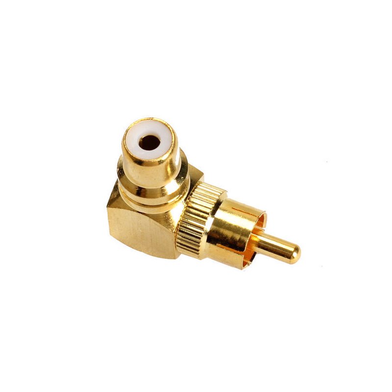 Gold Plated 90 Degree RCA Male to Female Connector 90 Degree RCA Connector L Shape RCA Plug L Shape RCA Audio Connector Adapter
