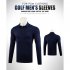 Golf Autumn Winter Clothes for Men Long Sleeve T shoirt Pure Color Ball Uniform Navy M
