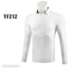 Golf Autumn Winter Clothes for Men Long Sleeve T-shoirt Pure Color Ball Uniform white_L