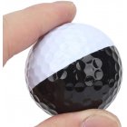 Golf Ball Two Colors Black White Putter Aiming Line Double Layer Golf Practice Ball Training Accessory  Black and white