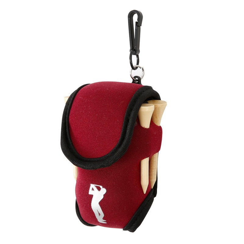 Golf Ball Waist Packing Bag 2 Balls + 4 Tee Mini Portable Accessory Bag  Wine red