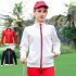 Golf Clothes Autumn Winter Wind Coat Female Sport Jacket Long Sleeve Top creamy white L