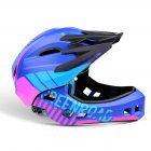 Roller Skating Helmet Children Bicycle Roler Adjustable Riding Safe Helmet Full face helmet blue_S