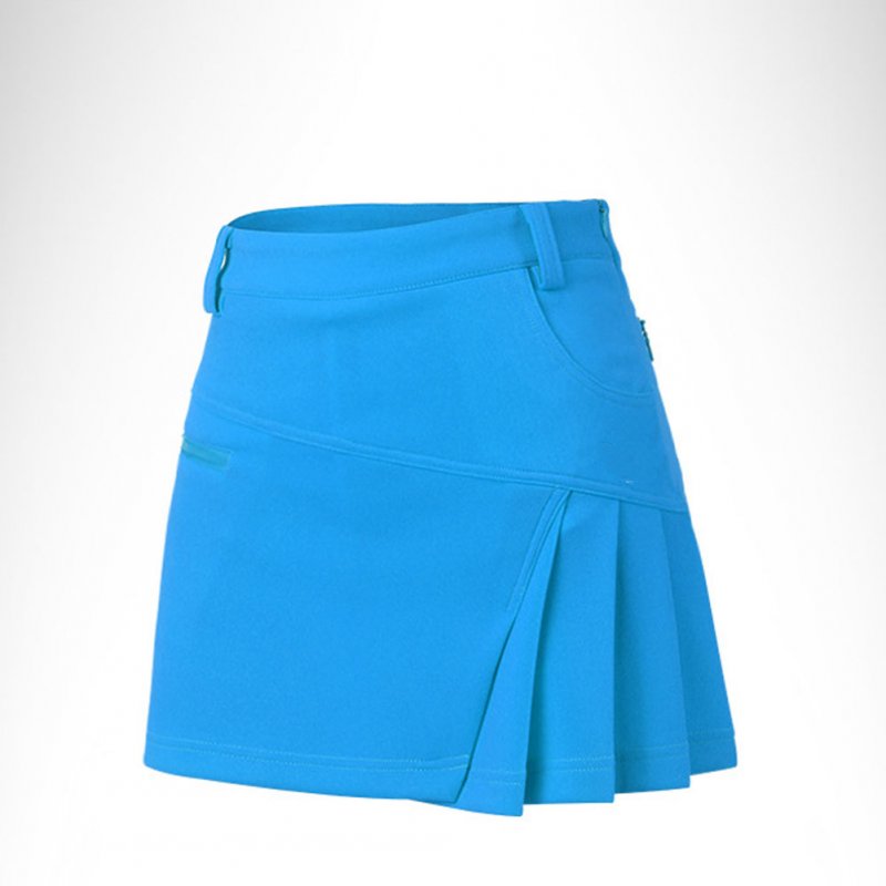Golf Clothes Female Anti-emptied Cotton Soft Breathable Sweat Absorbtion Skirt Qz012 blue_S
